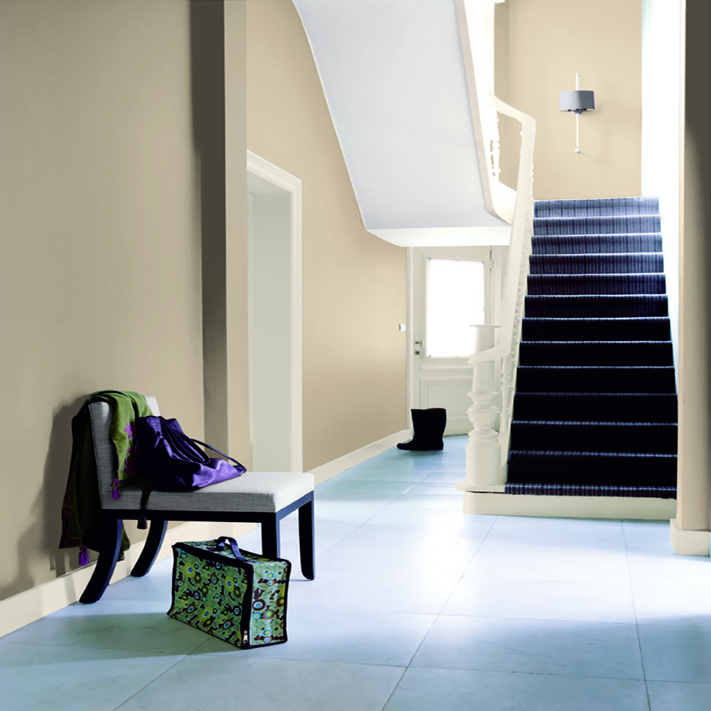 Lifestyle image of interior paint used in a hallway.