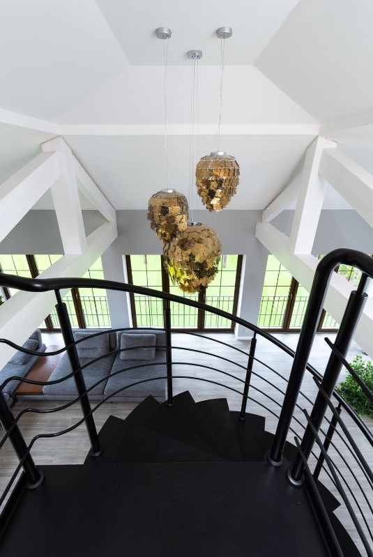 Stairs painted all black give a bold, modern look.