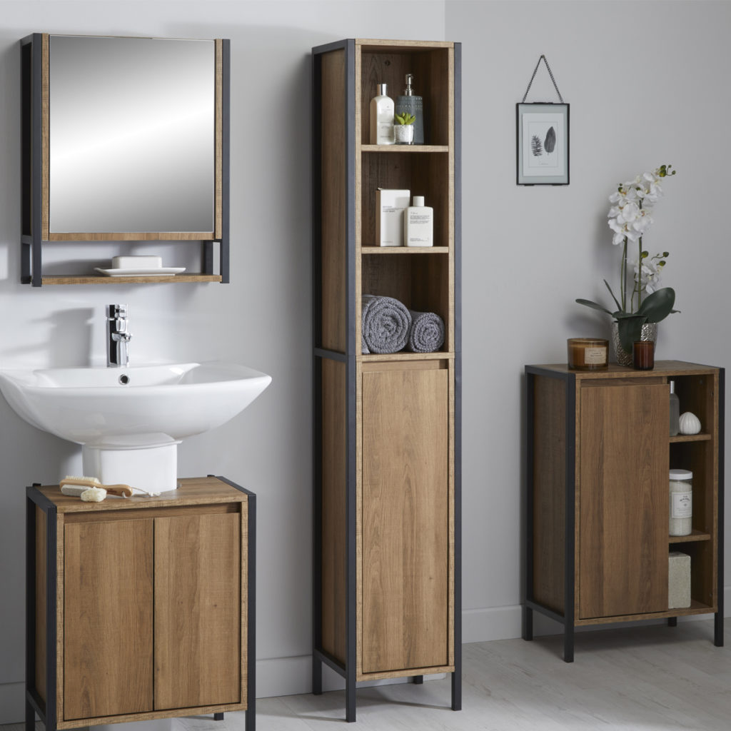 industrial bathroom cabinets in bathroom