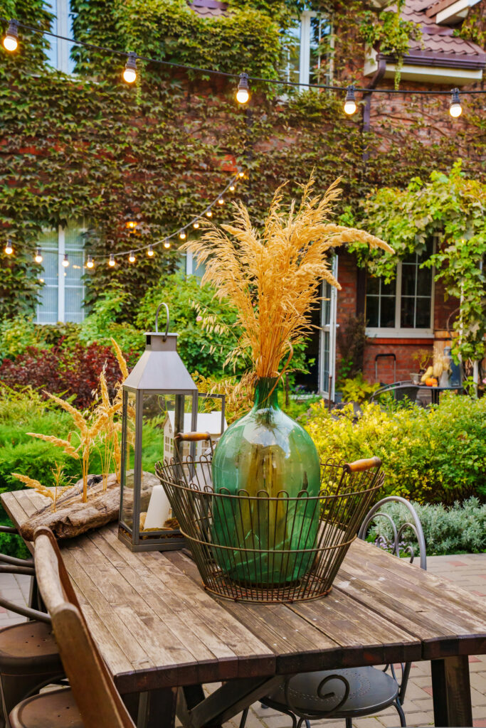 Decorative outdoor garden setting