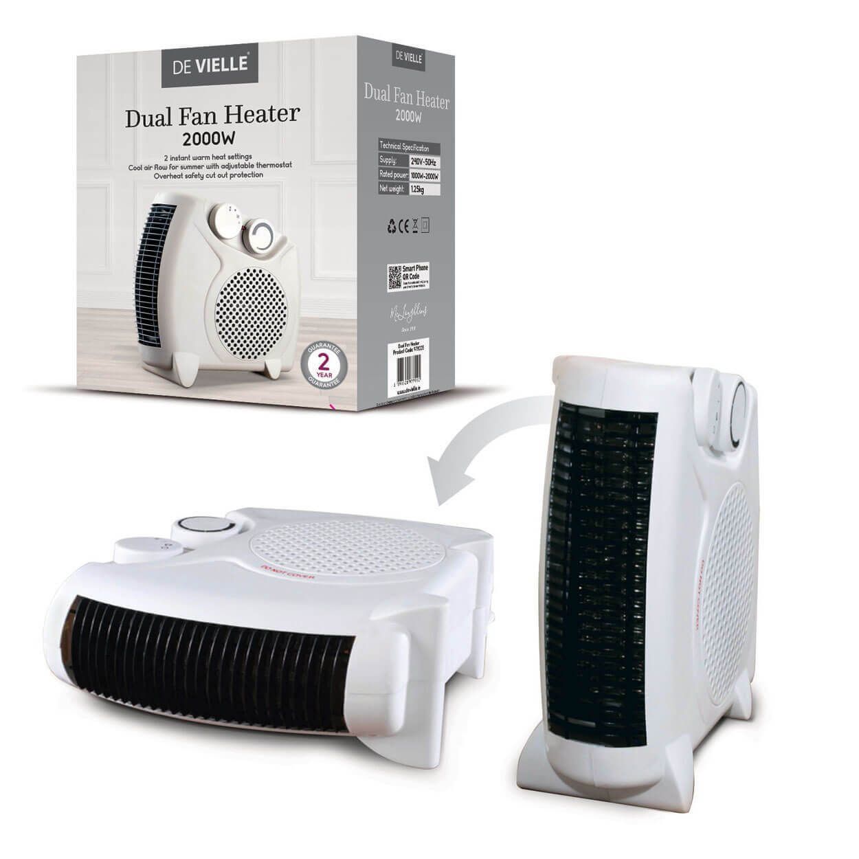 De Vielle 2000w Dual Fan Heater | Woodie's