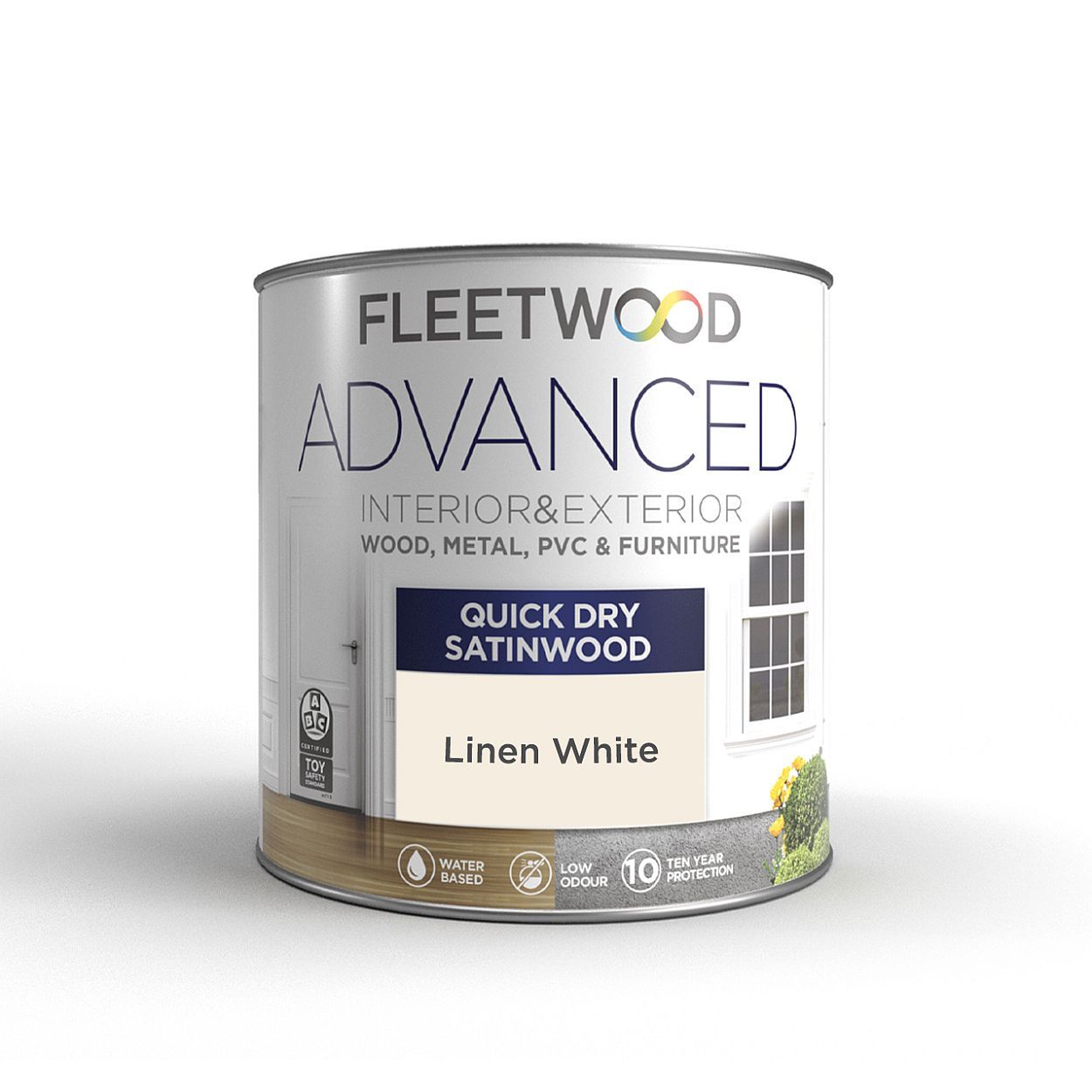 Fleetwood 750ml Quick Dry Satinwood Linen White