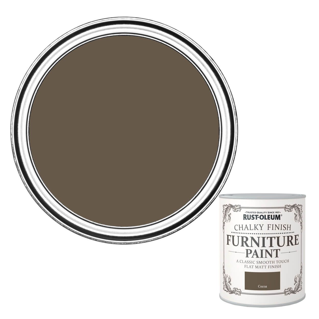 Rust Oleum Chalky Finish Furniture Paint Cocoa 750ml