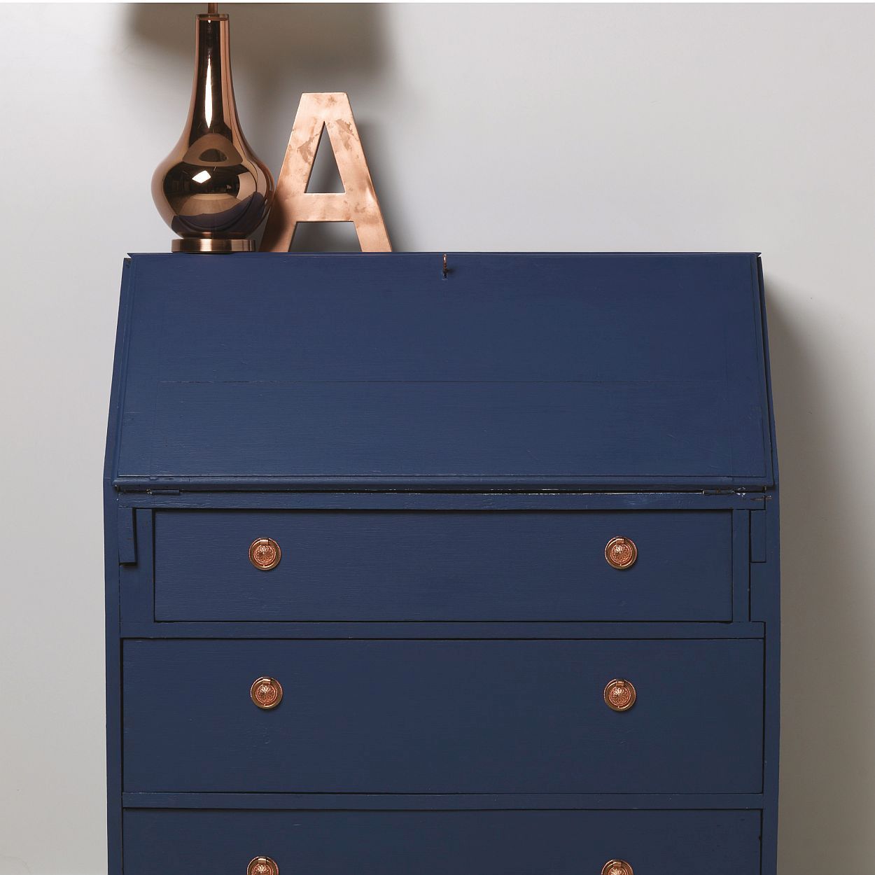 Inky blue shop furniture paint