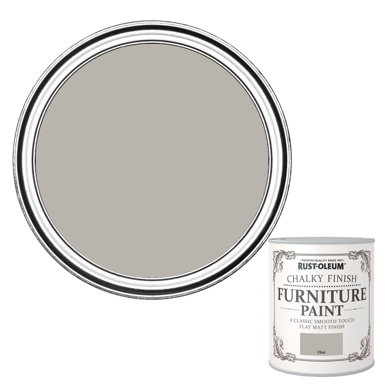 Rust Oleum Chalky Finish Furniture Paint Flint 750ml