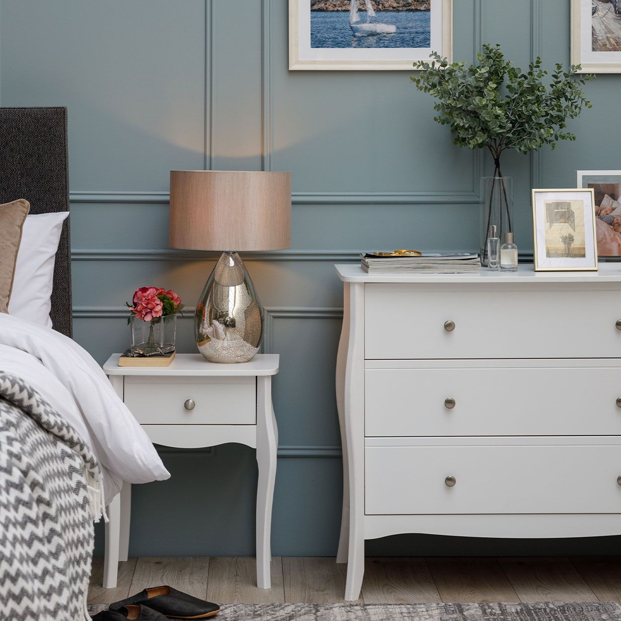 Amalfi 1 Drawer White Nightstand