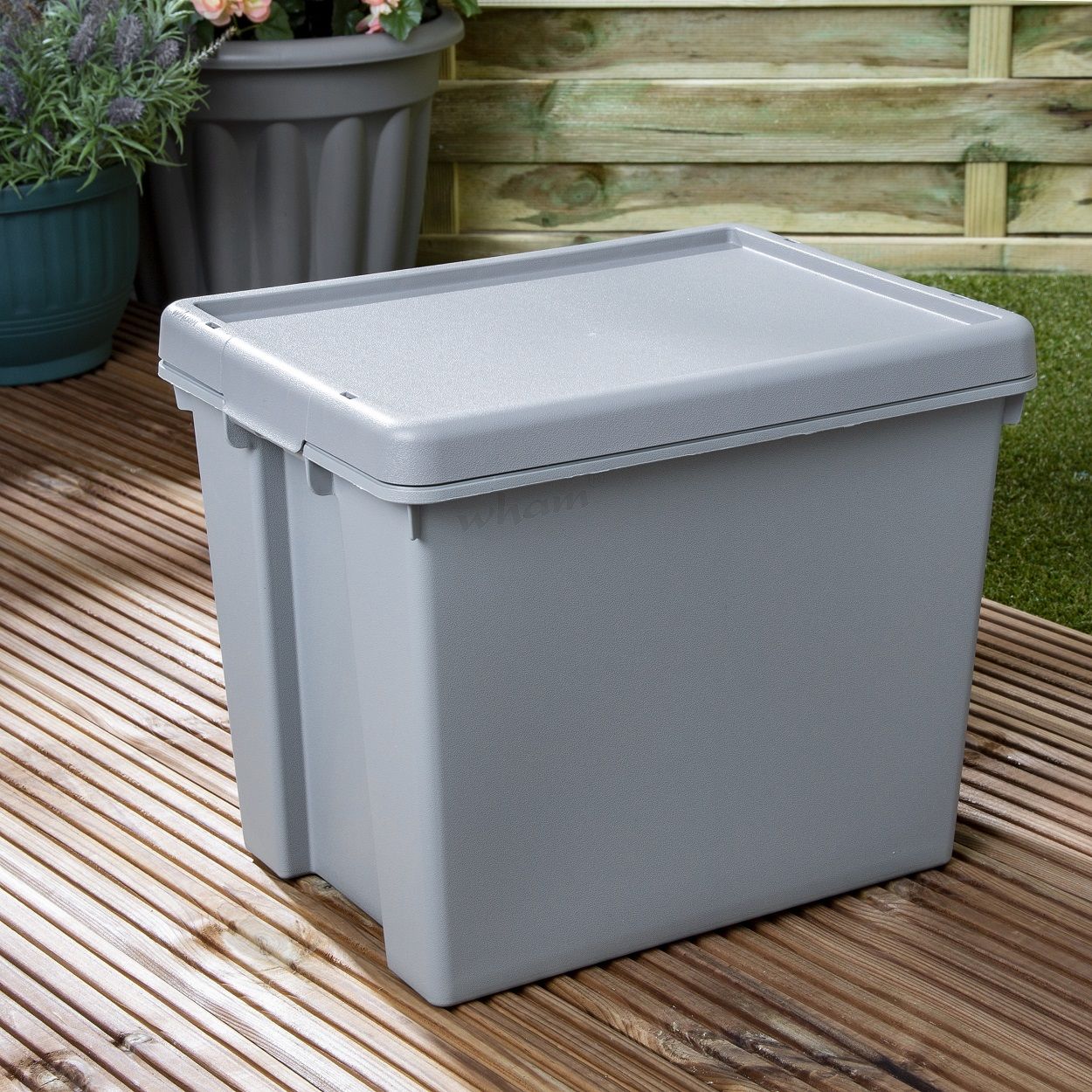 Wham 24 Litre Heavy Duty Plastic Storage Box with Lid Grey