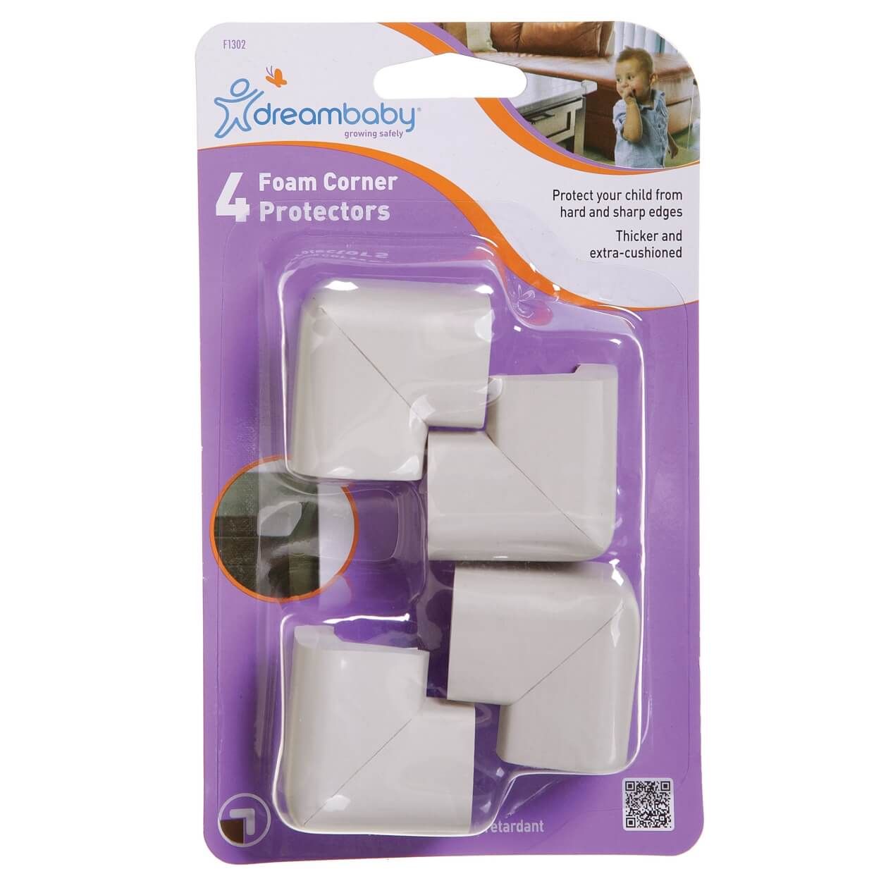 Dreambaby Soft Foam Corner Cushions 4 Pack Grey