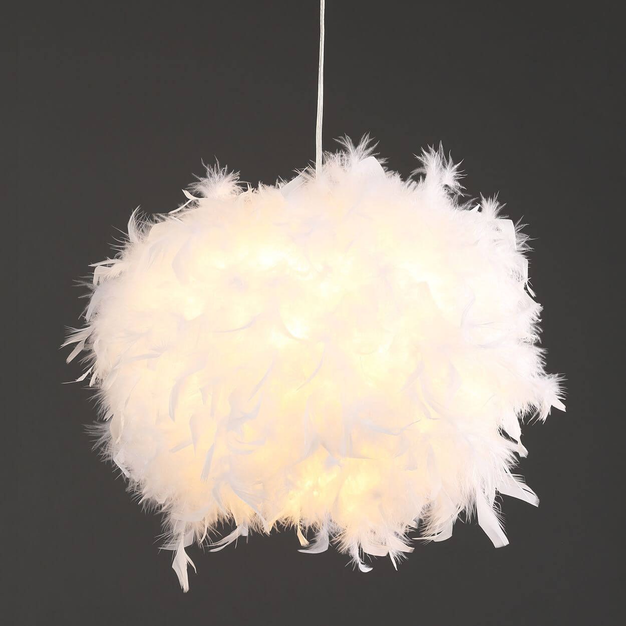 Fluffy lamp clearance shade white