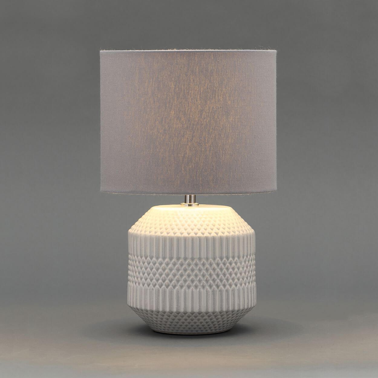Cotswold Table Lamp White Grey Woodie s