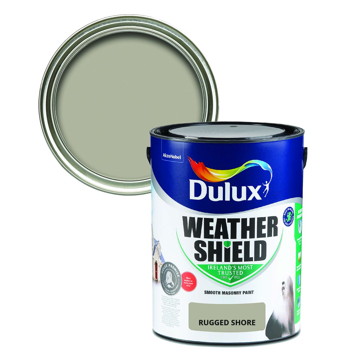 dulux weathershield green ivy smooth masonry paint 5l