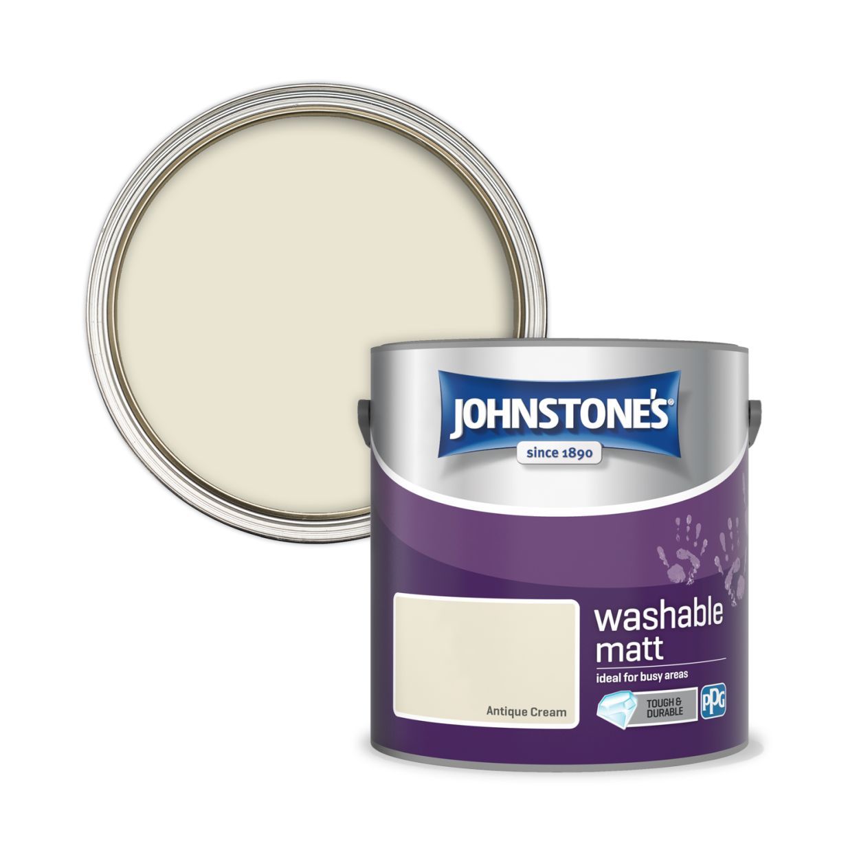 Johnstone s Washable Paint Antique Cream 2.5 Litre