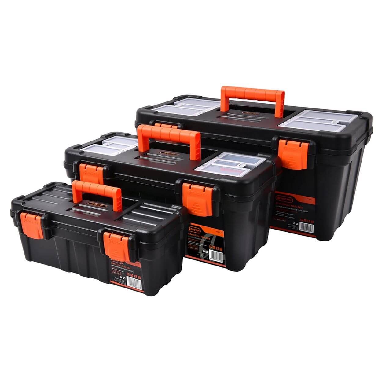 Tactix 3-In-1 Plastic Tool Box Set