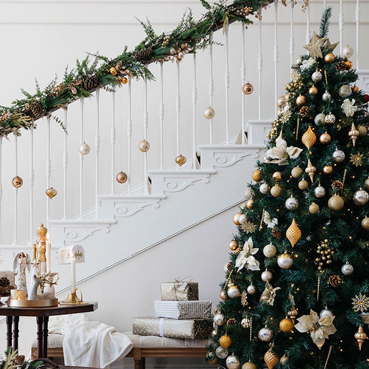 7ft Decorated Christmas Tree Gold u0026 Clear | Woodie's