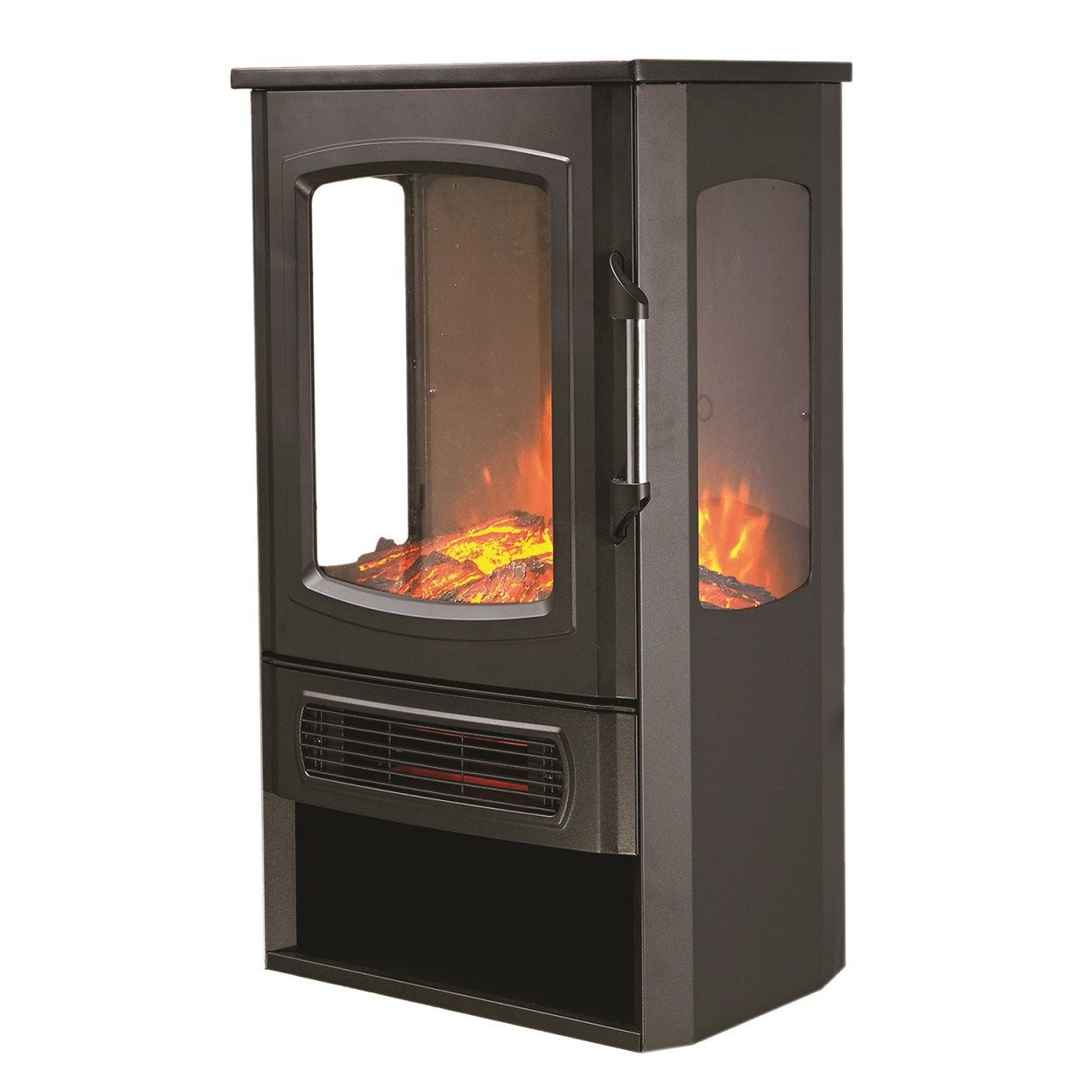 De Vielle Premium 3D Tall Electric Stove Black 2000W