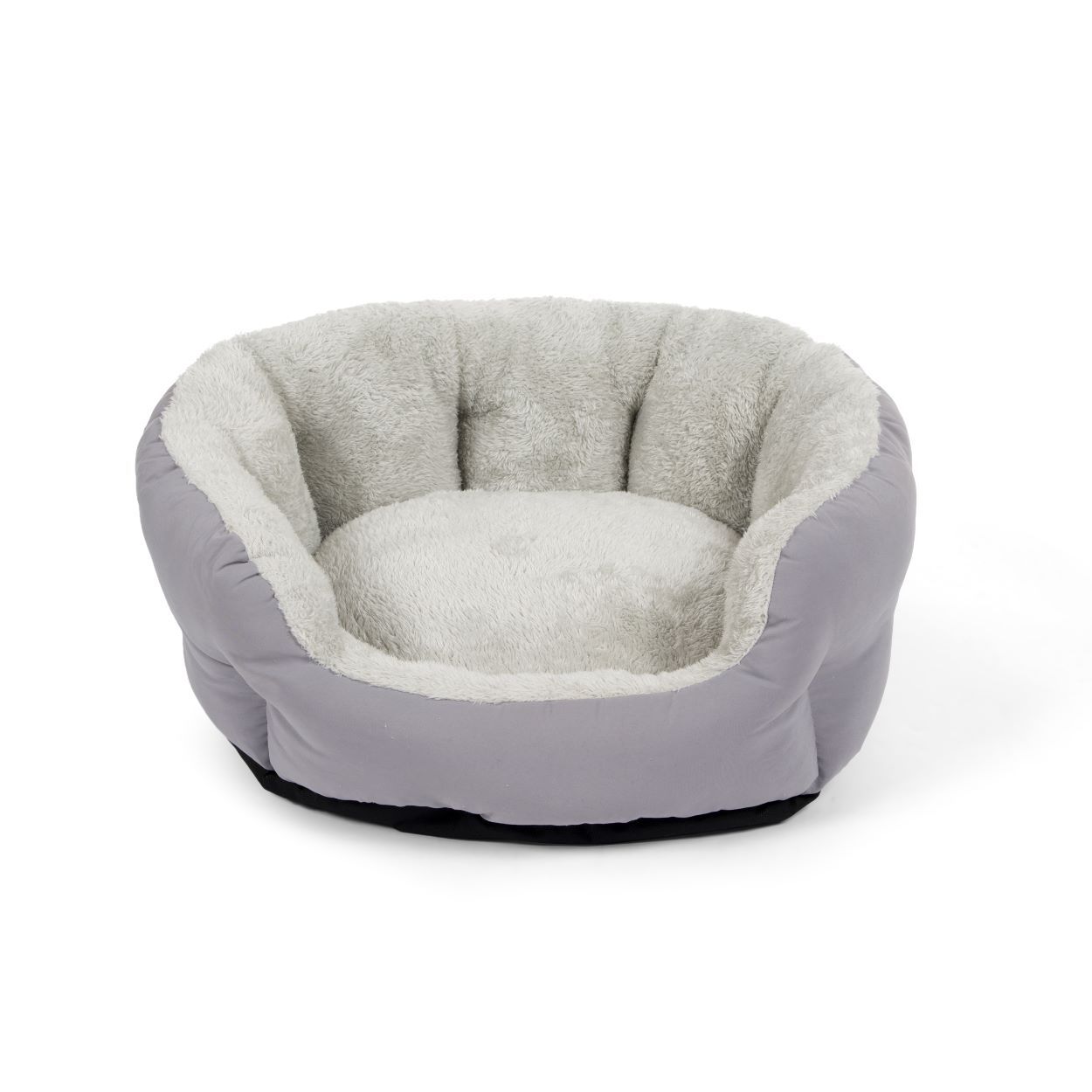 Small Plain Grey Low Side Oval Bed