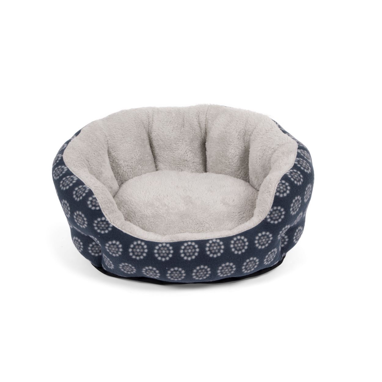 Small Navy Spot Low Side Oval Bed