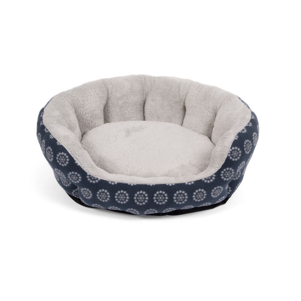Medium Navy Spot Low Side Oval Bed