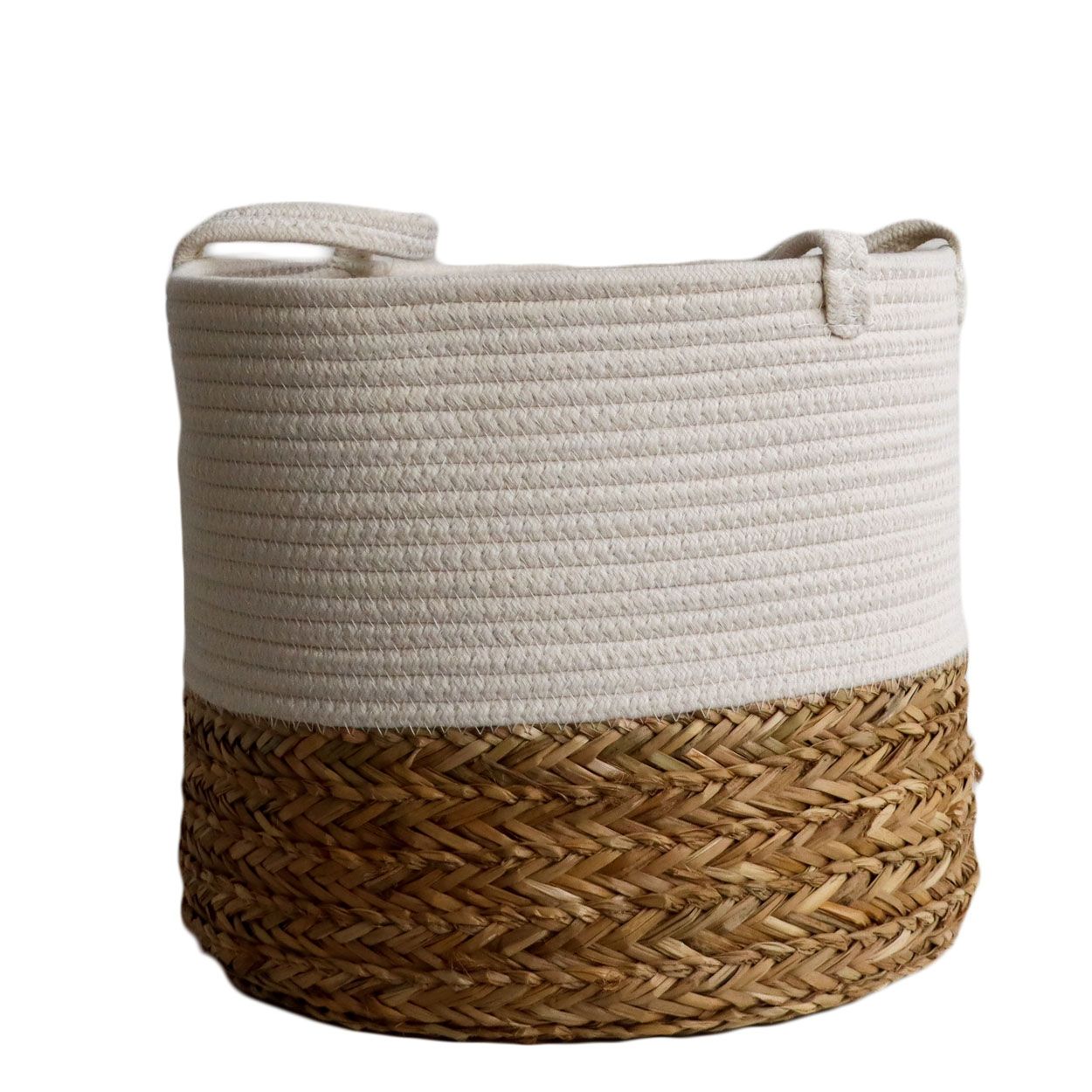 Seagrass And Cotton Rope Basket L