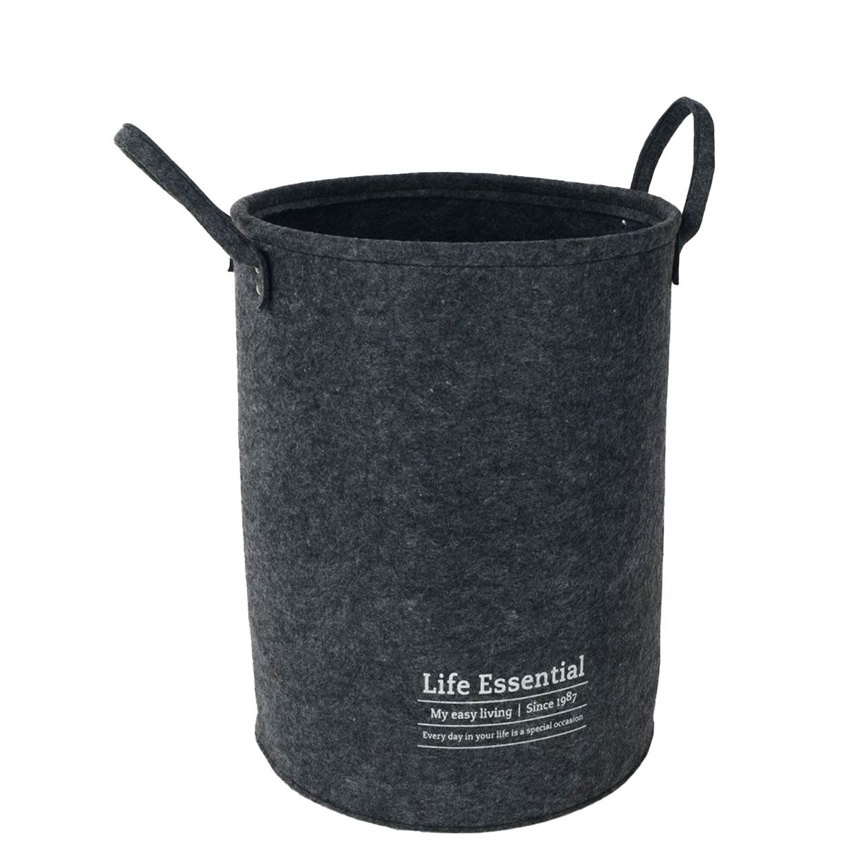 Dark Grey Felt Laundry Hamper