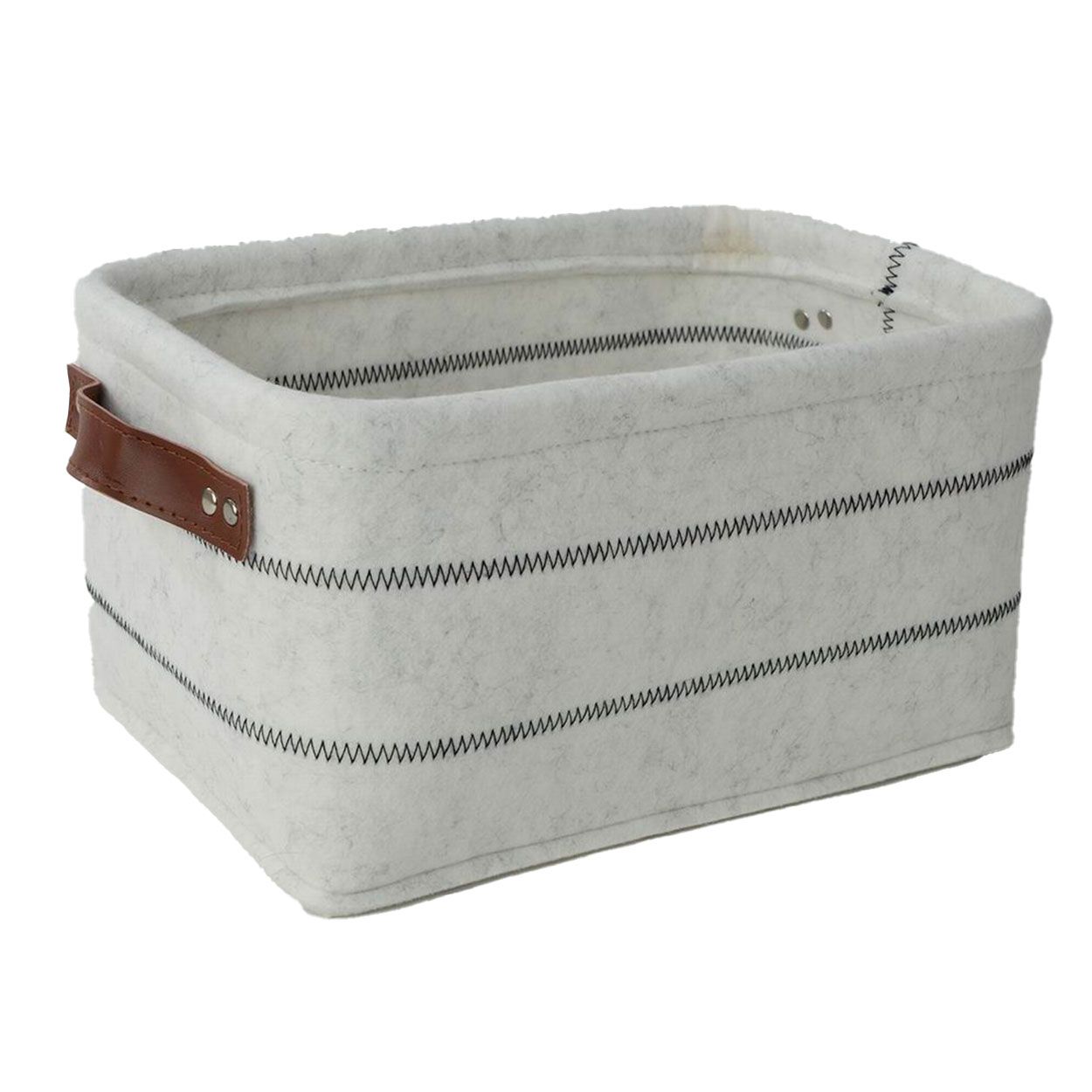 White Felt Storage Basket S