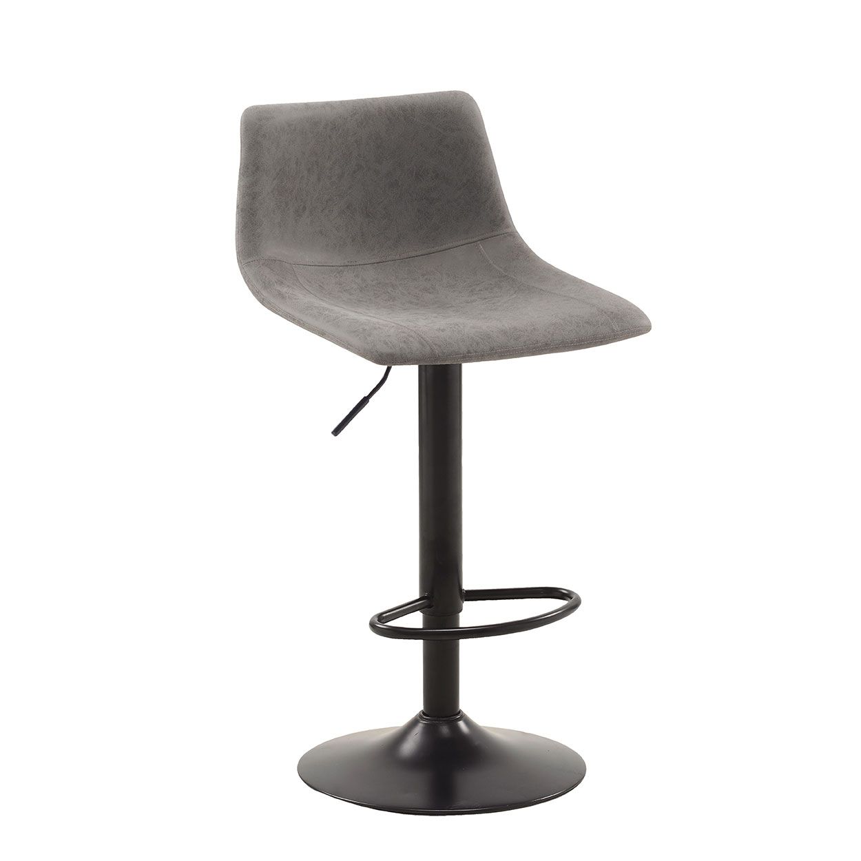 Iara Leather Barstool Grey