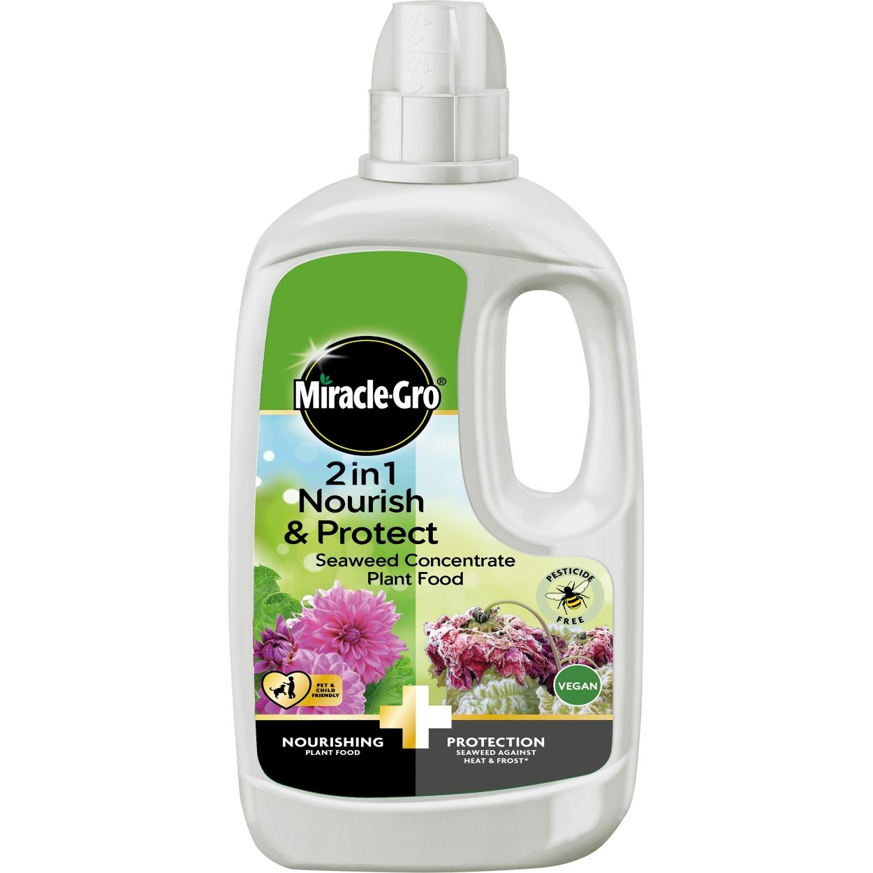 Miracle Gro 2 in 1 Nourish & Protect Seaweed Plant Food Concentrate 800ml