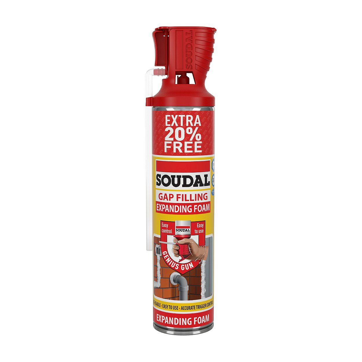 Genius Gun Gap Filling Foam 600Ml - Extra 20% Free