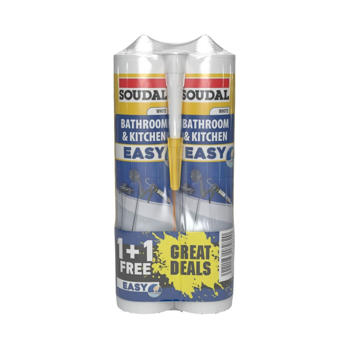 Soudal Easy Sealant Bathroom & Kitchen 290Ml X2