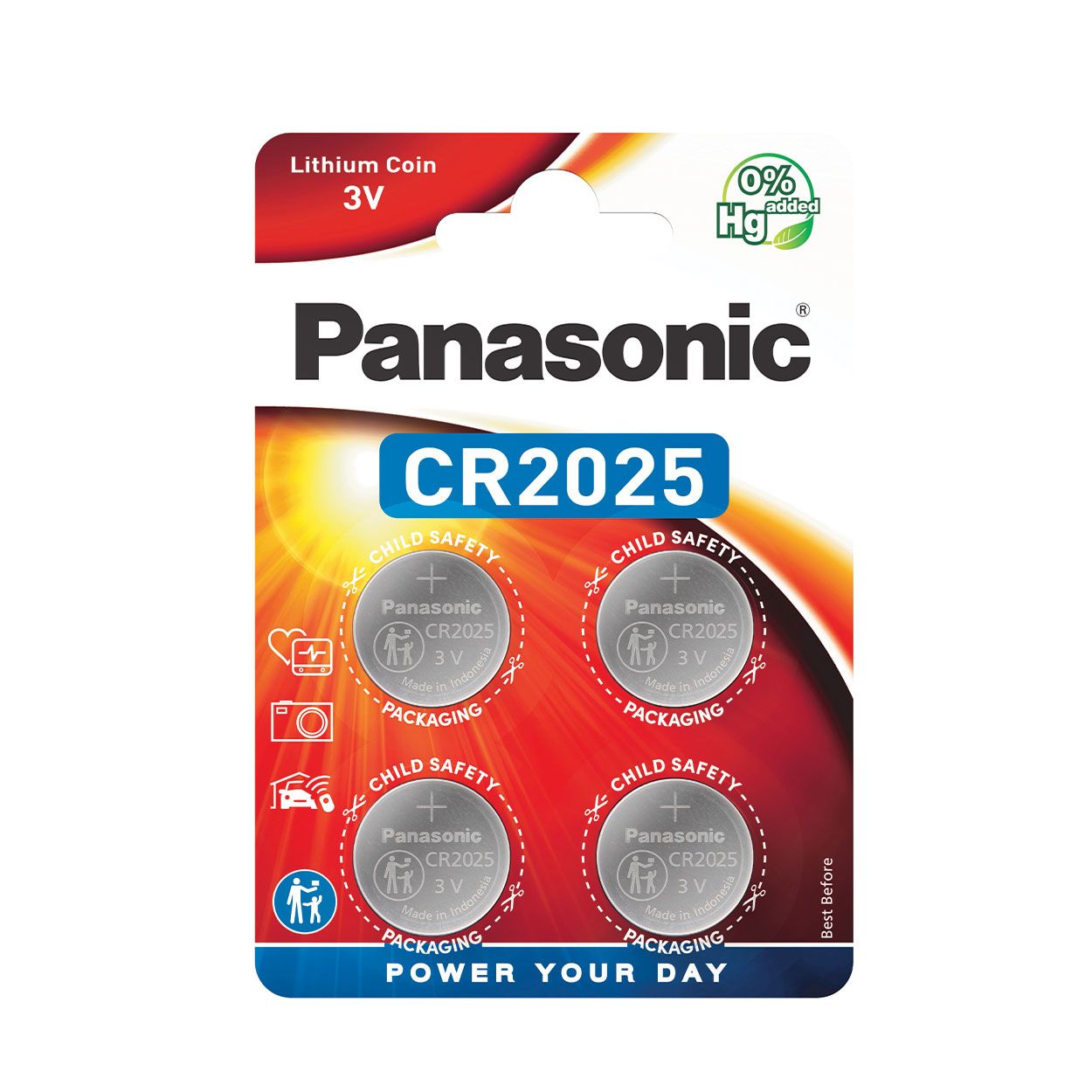Panasonic CR2025 Coin Cell - 4 Pack