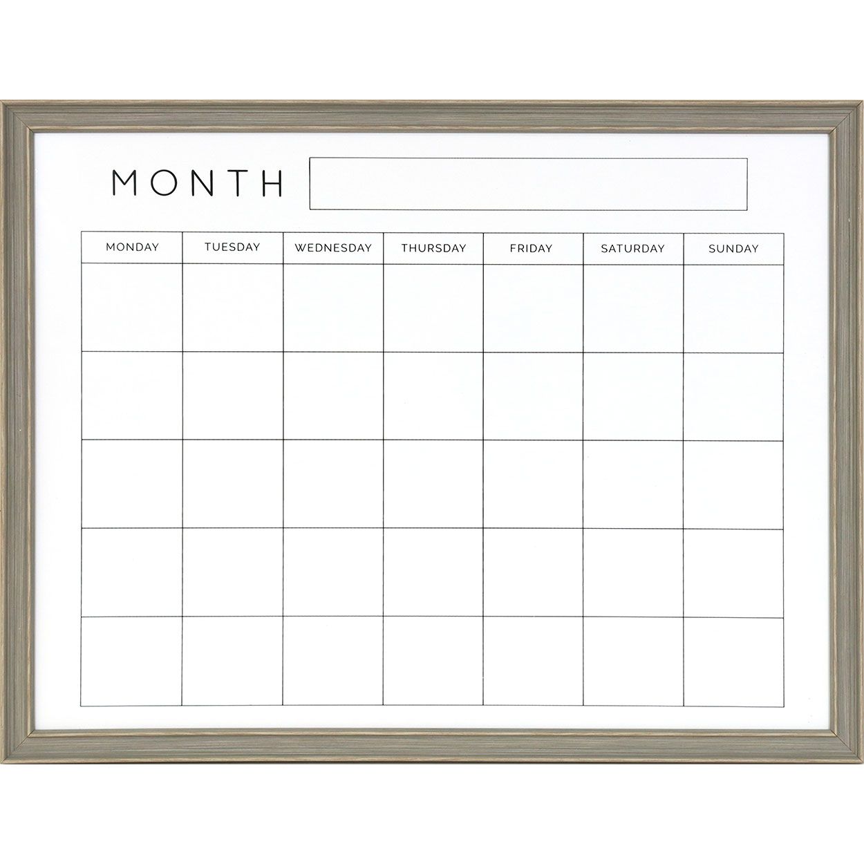 Monthly Planner Whiteboard 45cm x 60cm - Grey