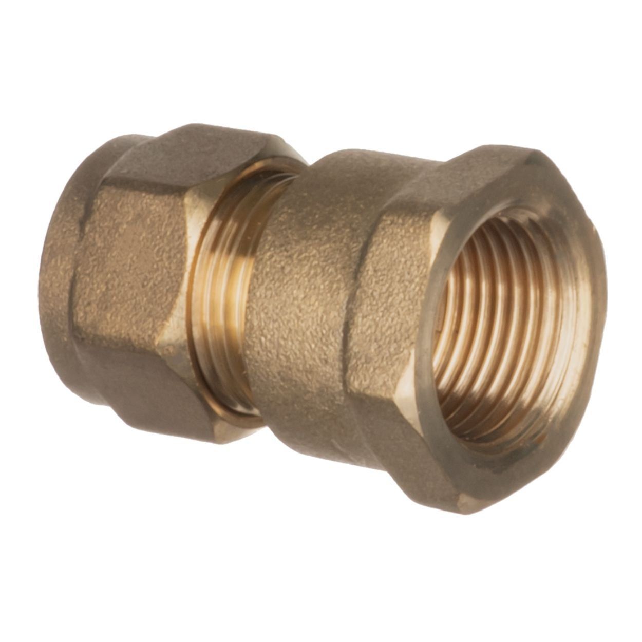 Metric Compression Fittings - 3/8" x 10mm F.I Straight Coupling 612