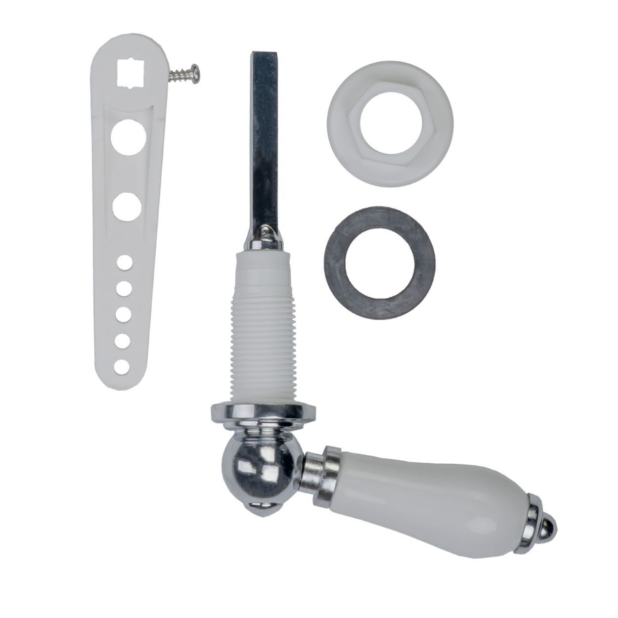 Cistern Levers - White Ceramic Repro. Cistern Lever Set CP