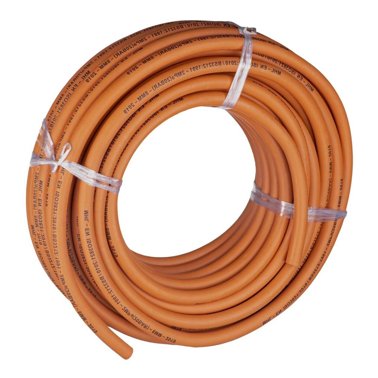 Gas Fittings 1.2M Length Orange Rubber Gas Hose BS3212
