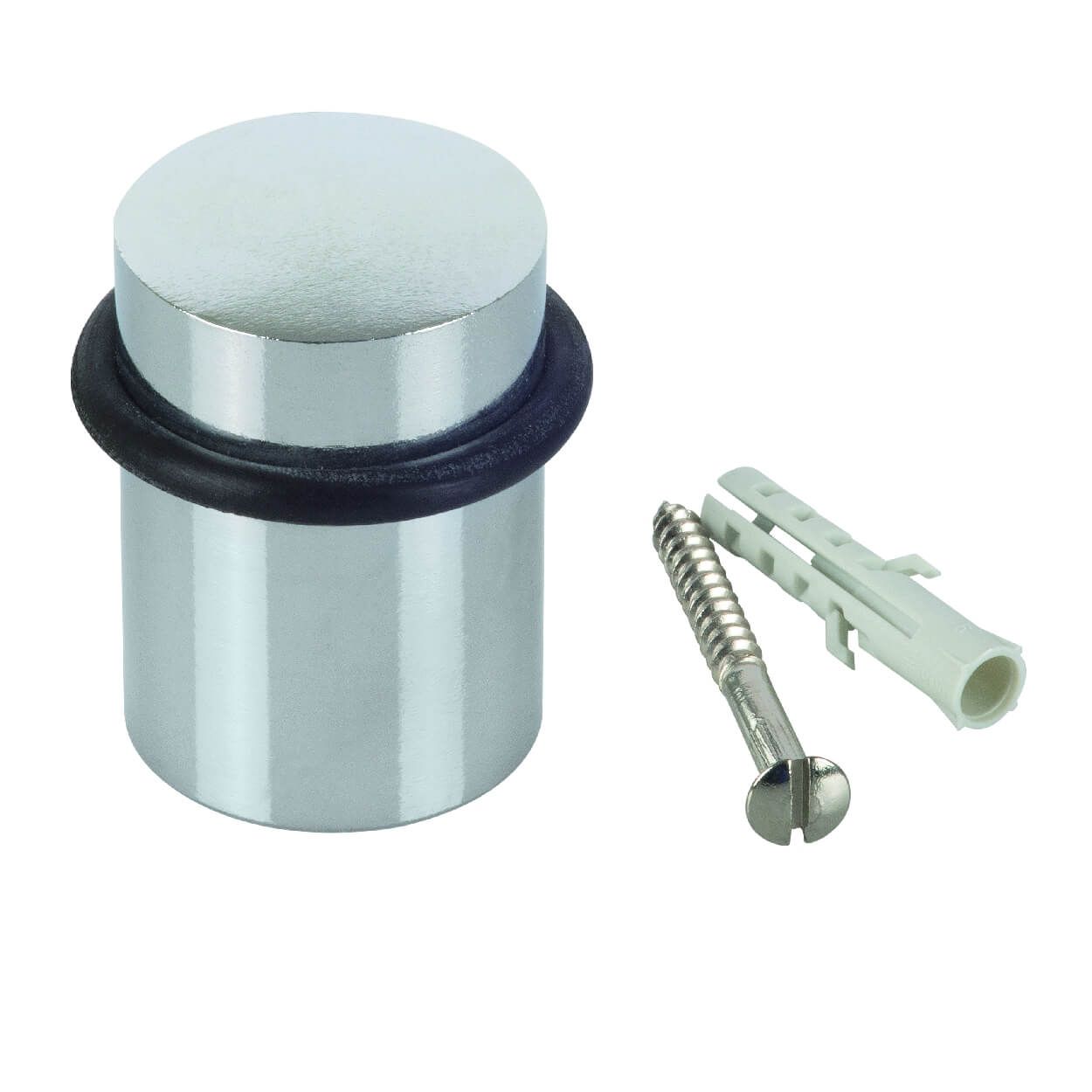 Door stop W. Screw And Dowel Nick.-Polished H44 D35mm