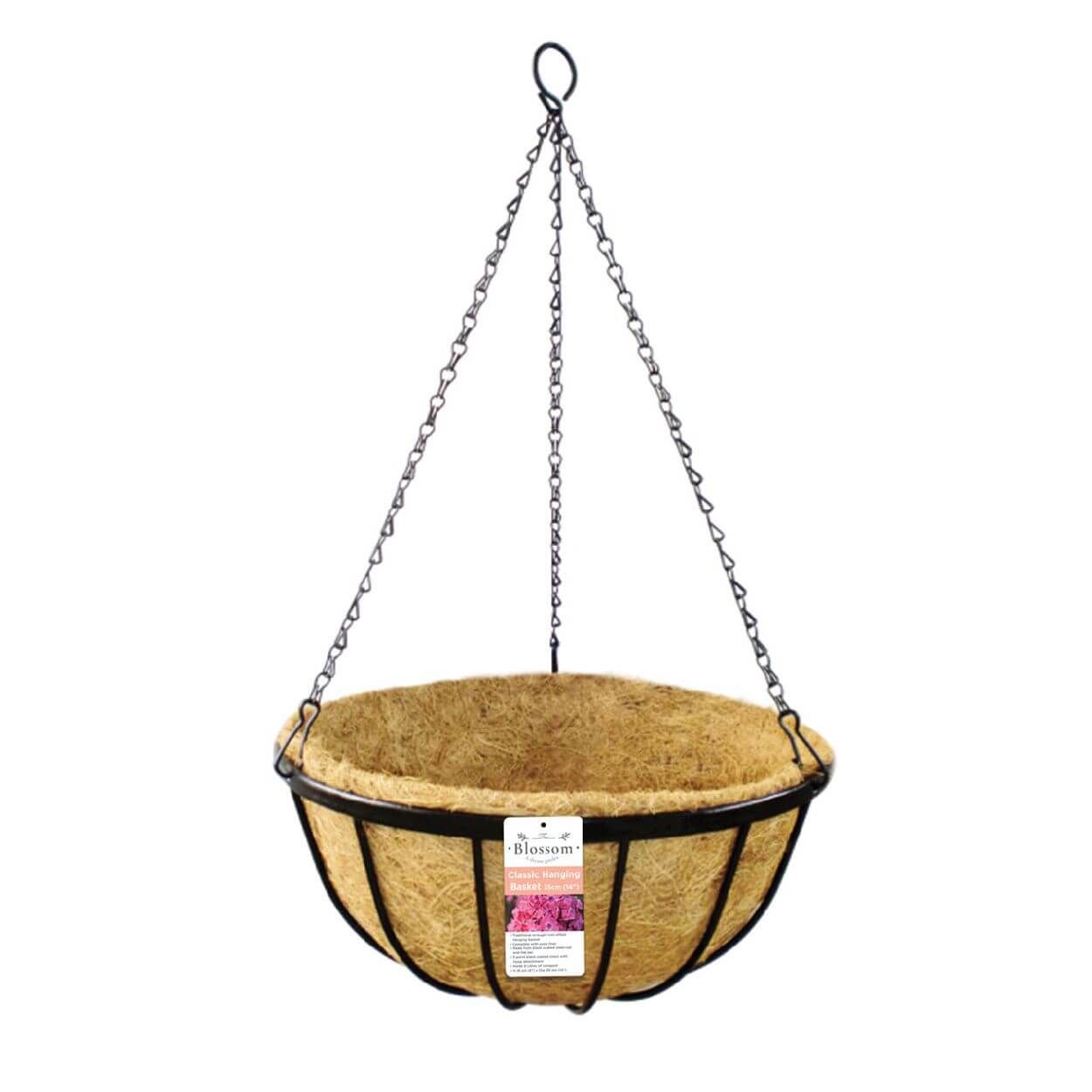 Classic Hanging Basket 14" Black