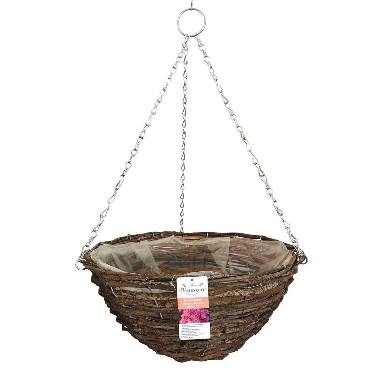 Rattan Hanging Basket tural 40Cm (16")