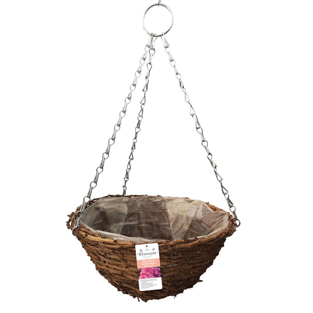 Rustic Hanging Basket tural 14"