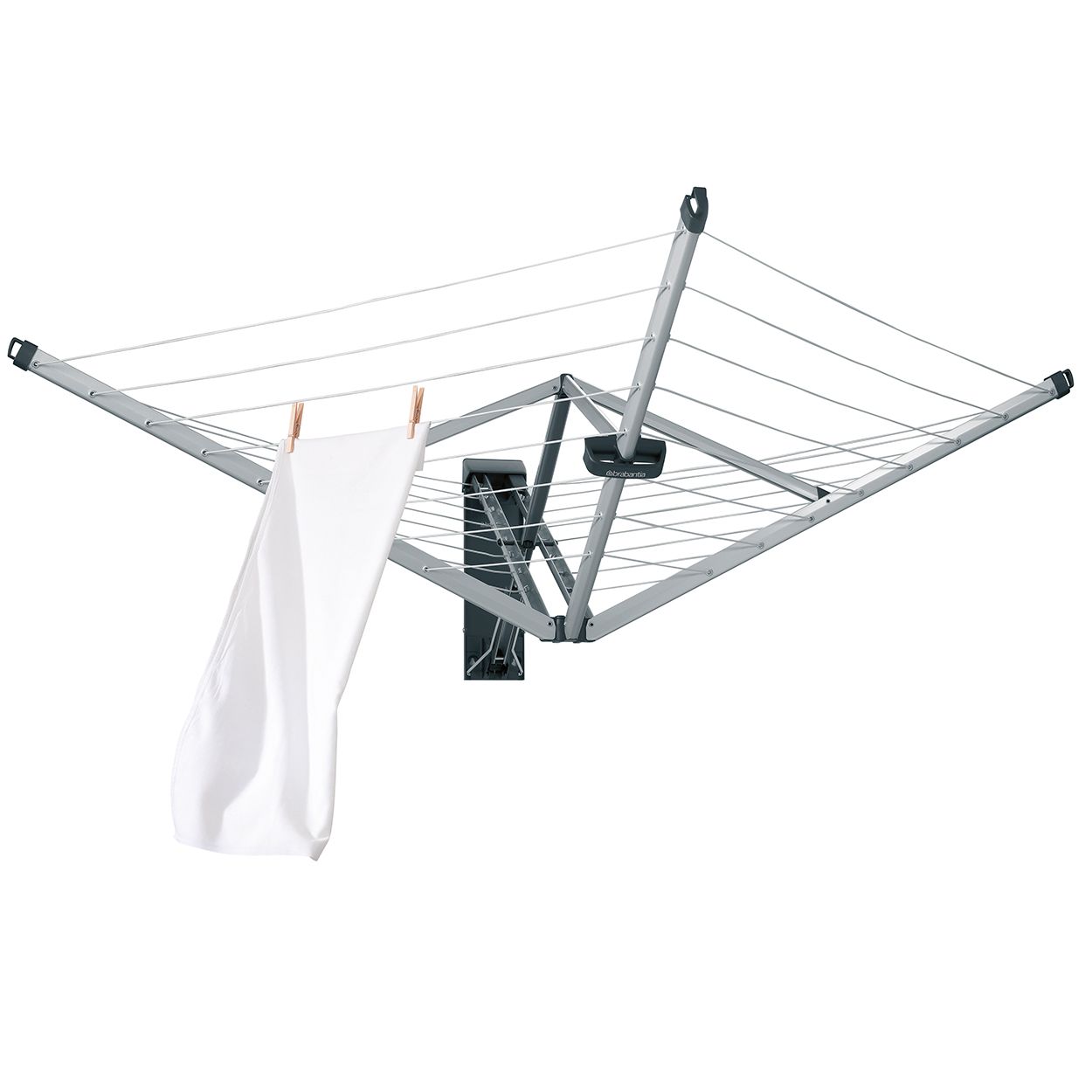 Brabantia Retractable Wallfix 24m Washing Line with Protection Cover