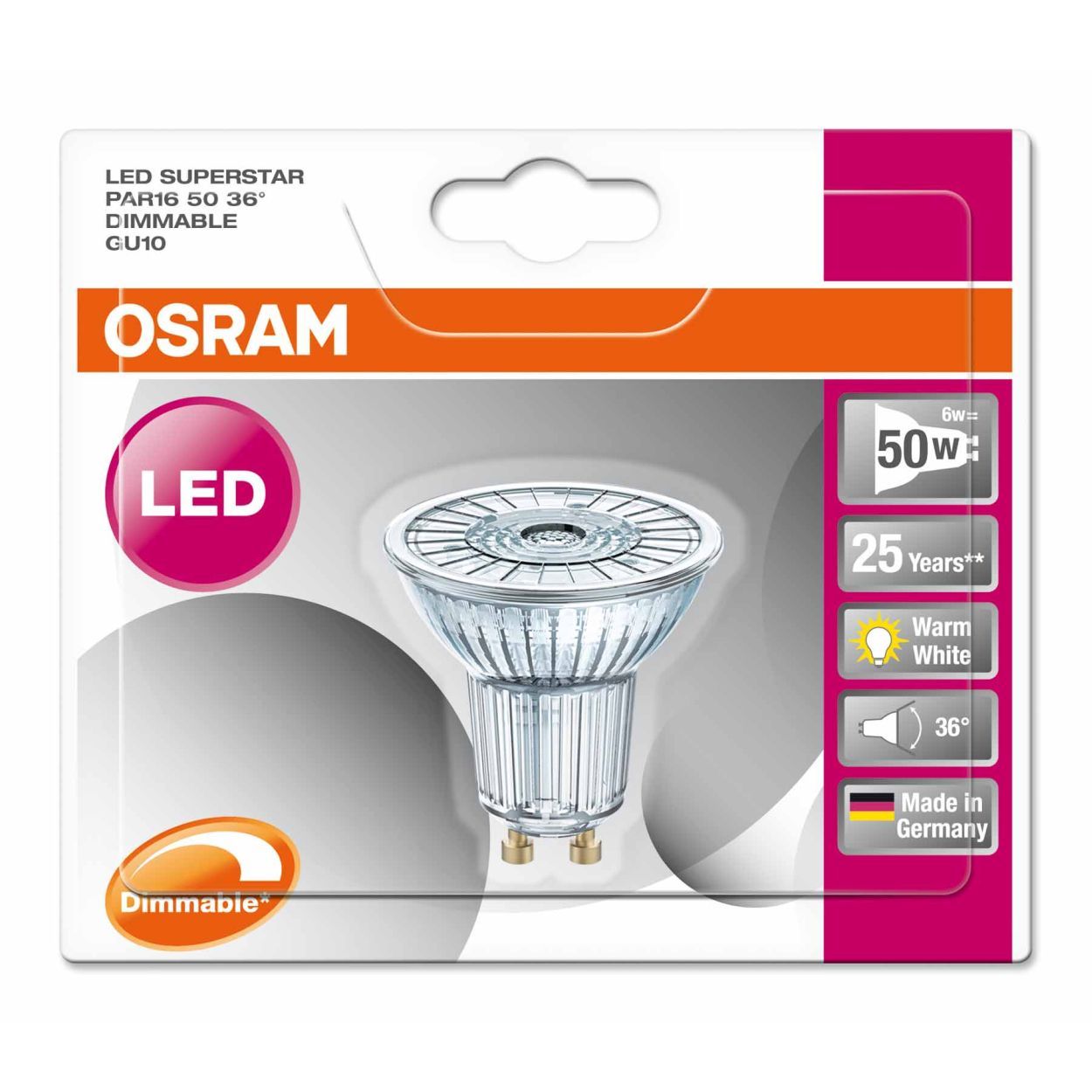 Osram 4.6w GU10 MR16 LED 36o Bulb Woodie s