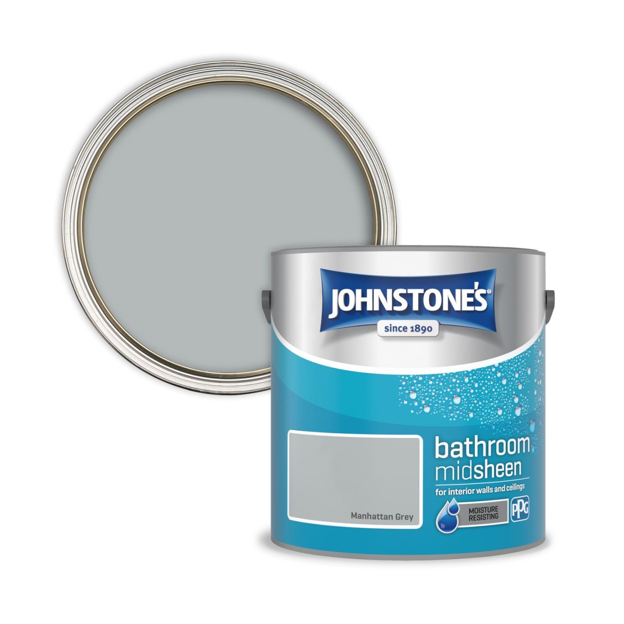 Johnstone's Bathroom Paint Manhattan Grey 2.5 Litre