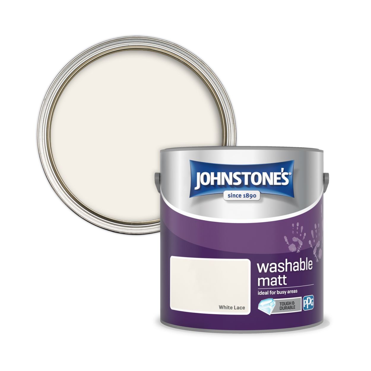 Johnstone's - Washable Paint - White Lace - Matt Finish - View #7