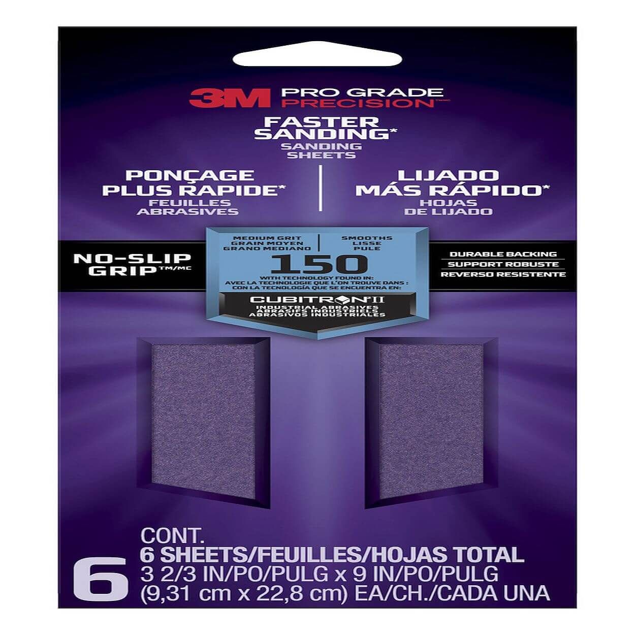 3M(Tm) Pro Grade Precision(Tm) Faster Sanding  Sheets 150 Grit 6Pk
