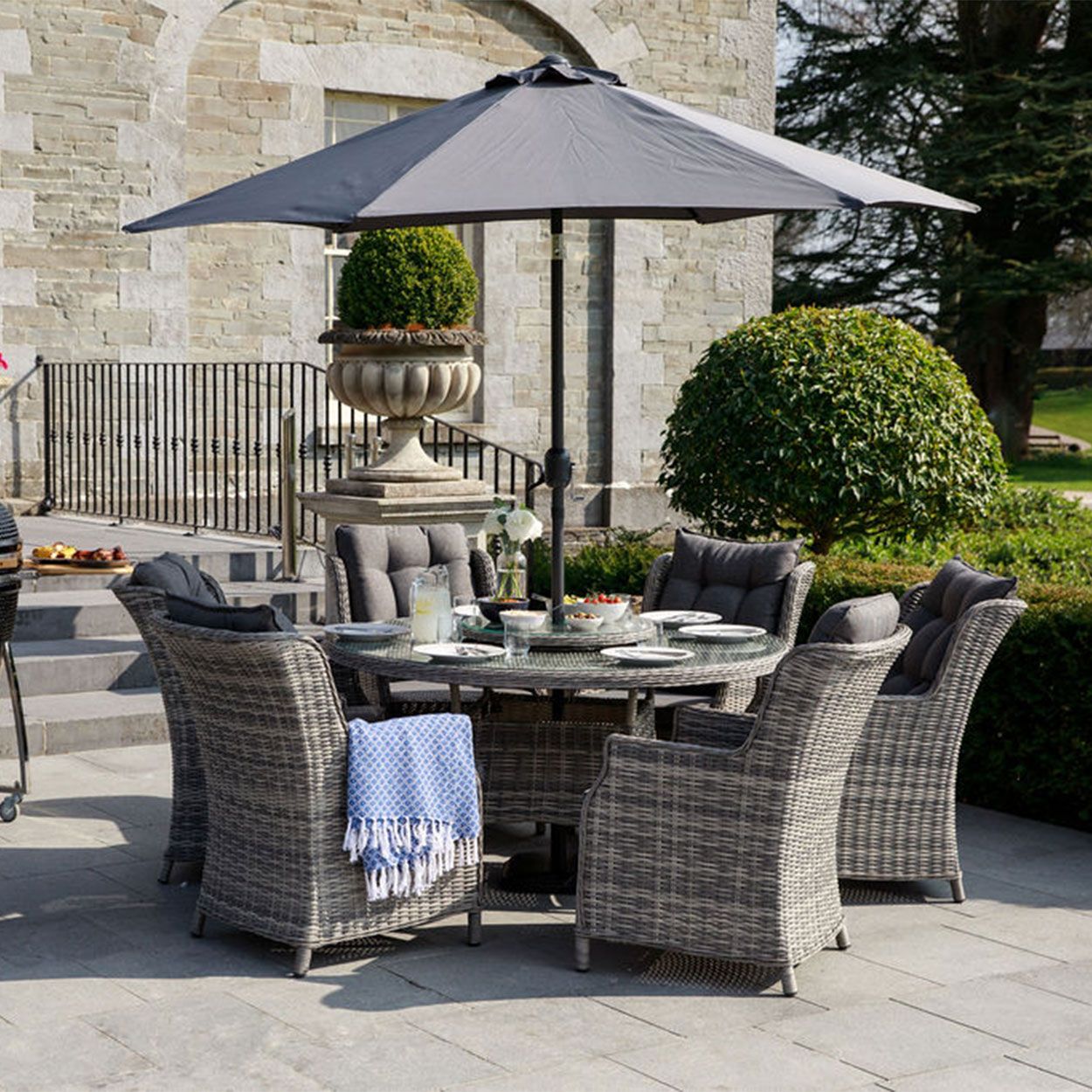 Garden Seats Woodies Bistro Set Arabella Seater Rattan Garden