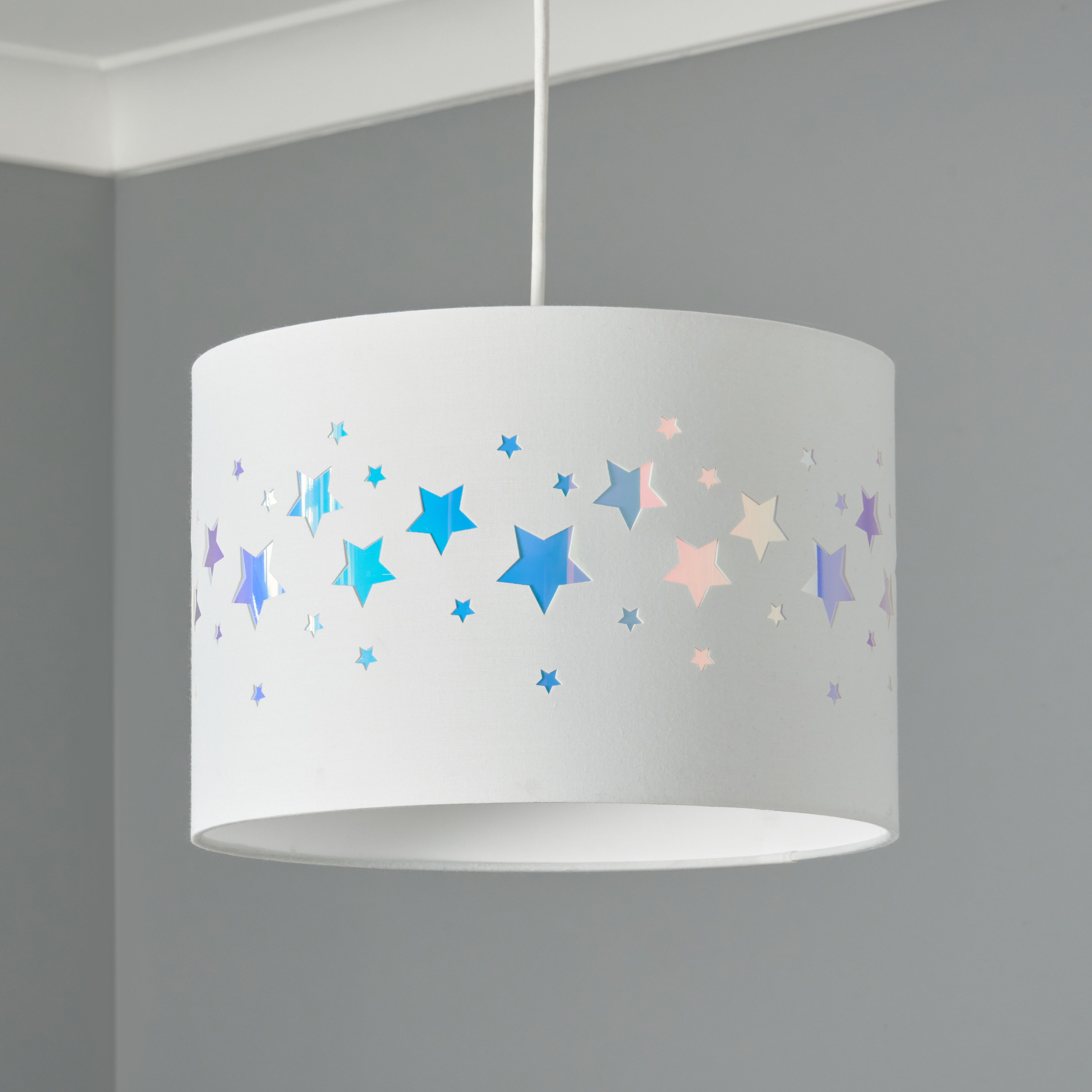 Pendant Lamp Star Light Shade Nursery Luna Stars Iridescent