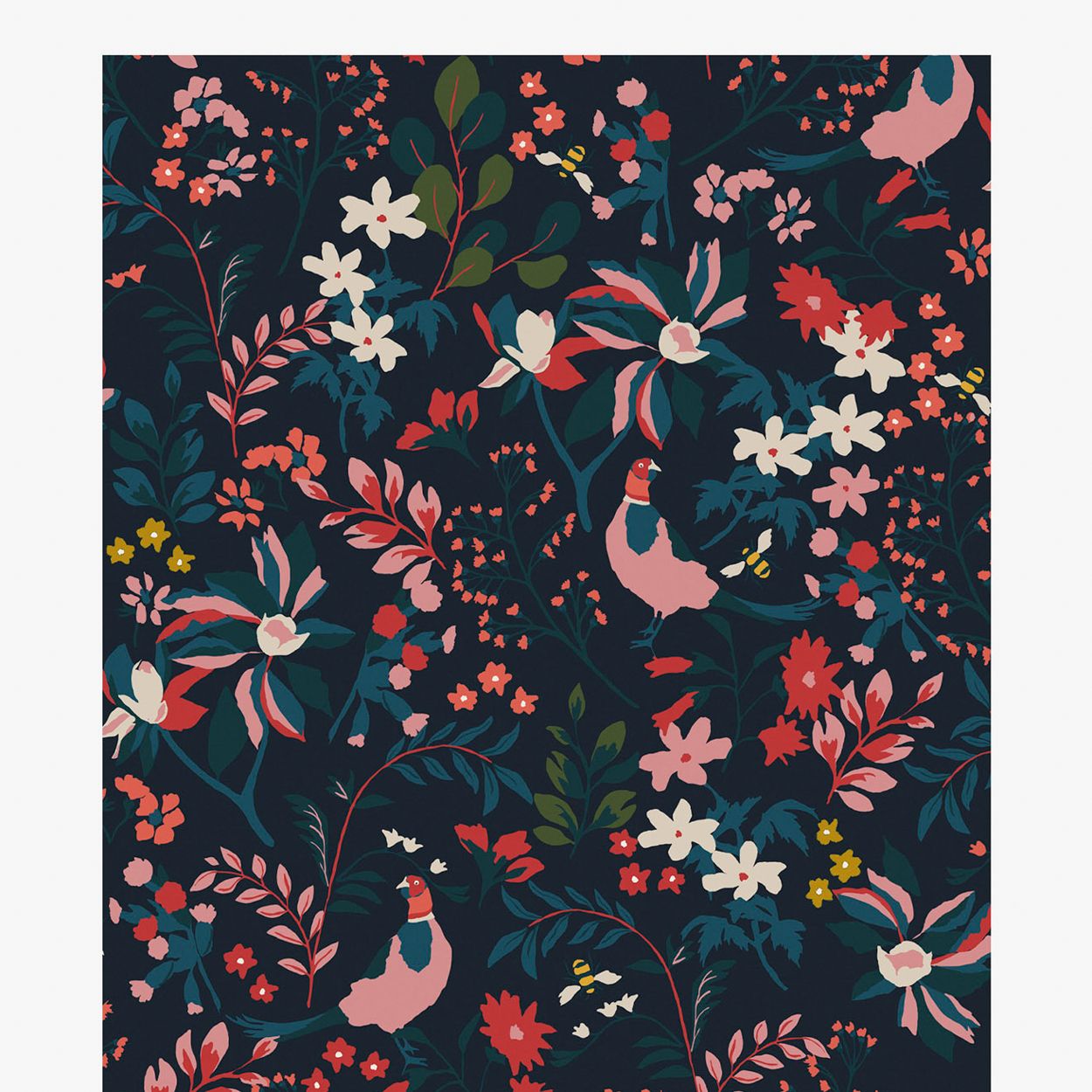fields edge floral wallpaper