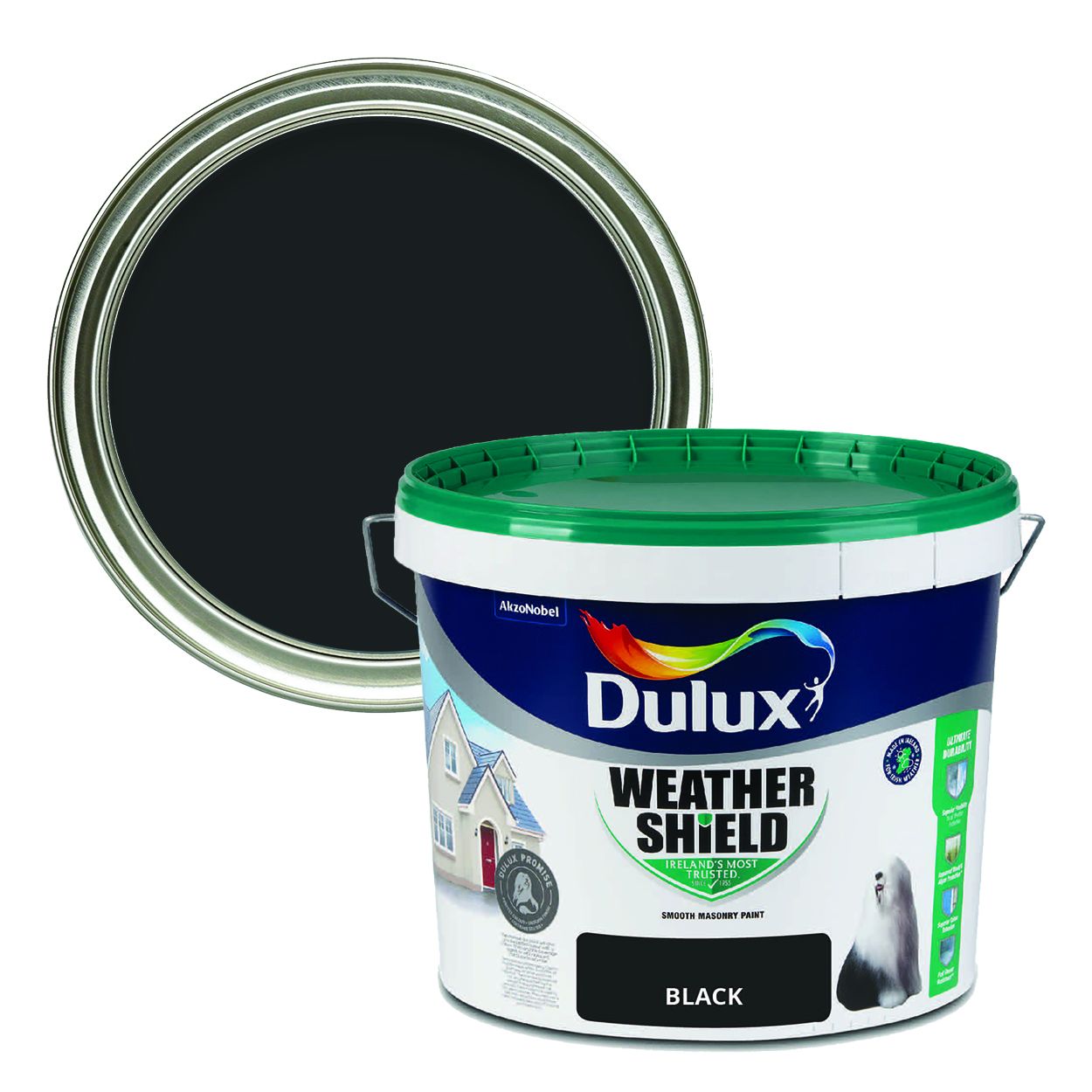 Dulux Weathershield Smooth Masonry Black 10L