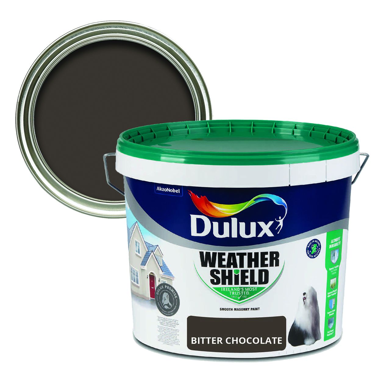 Dulux Weathershield Smooth Masonry Bitter Chocolate 10L