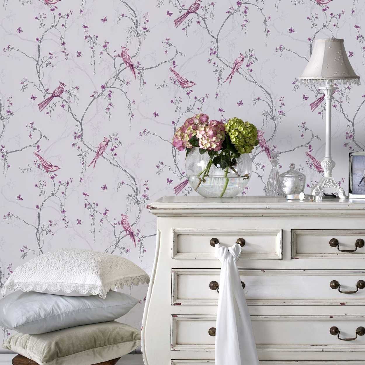 Songbird Lilac Wallpaper