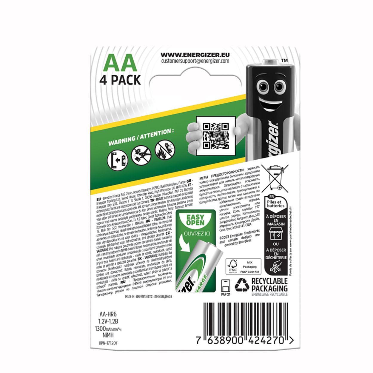 Energizer Rechargeable AA Battery (4 Pack)